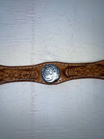 New Brown Genuine Leather Western Express Pendent And Tooled 32” Belt JJ-52