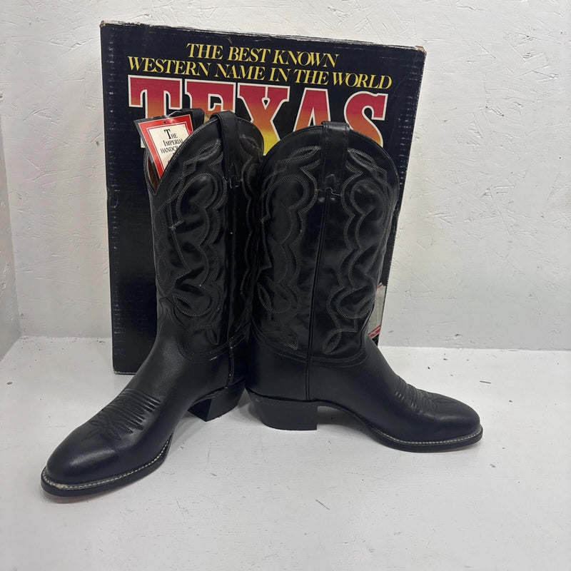 New Men's Black Texas Brand Cowboy Boots. M 610 8.5 8 1/2 D. 3-10
