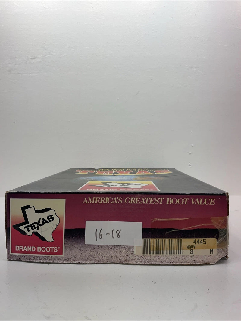 New Women’s Navy Texas Brand Cowboy Boots. 4445 8 M. 16-18