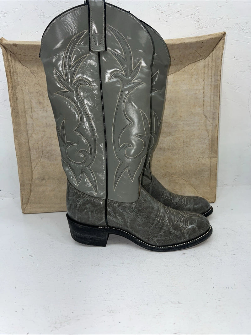 New Women’s Gray Texas Brand Cowboy Boots. L29 5.5 5 1/2 M. 20-60