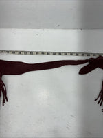 New Burgundy Congress Leather Show Chaps With Fringe Adjustable Waist 42” N-35