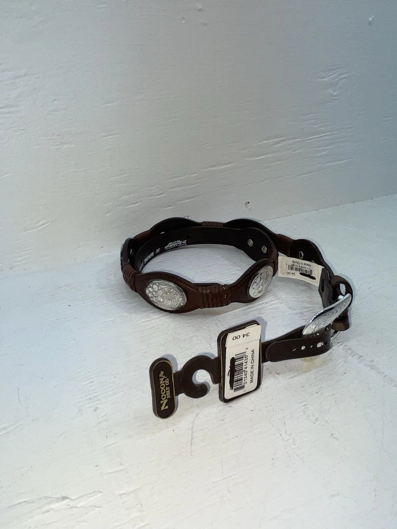 New Brown Genuine Leather Nocona Silver Pendent 30” Belt #N3420402 JJ-137