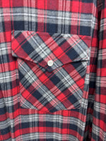 New men’s White Horse Red Flannel Long Sleeve Pearl Snap 3XL E-64