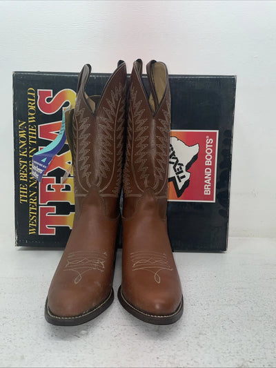 New Men’s Brown Texas Brand Cowboy Boots. 4501 9 M. 3-41