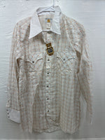 New Men’s Dickson Jenkins White Design Long Sleeve Pearl Snap 17.5 XL CC-57