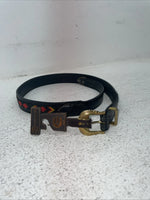 New Black Genuine Leather Chambers Beaded 32” Belt #30175 Z-29