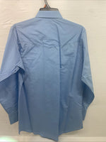 New Men’s ELY Cattleman Blue Long Sleeve Pearl Snap 15.5 X 33 Medium B-114