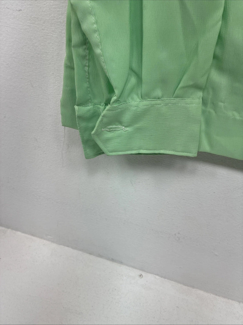 New Women’s Tem Tex Green Long Sleeve Button Up Size 12 KK-38