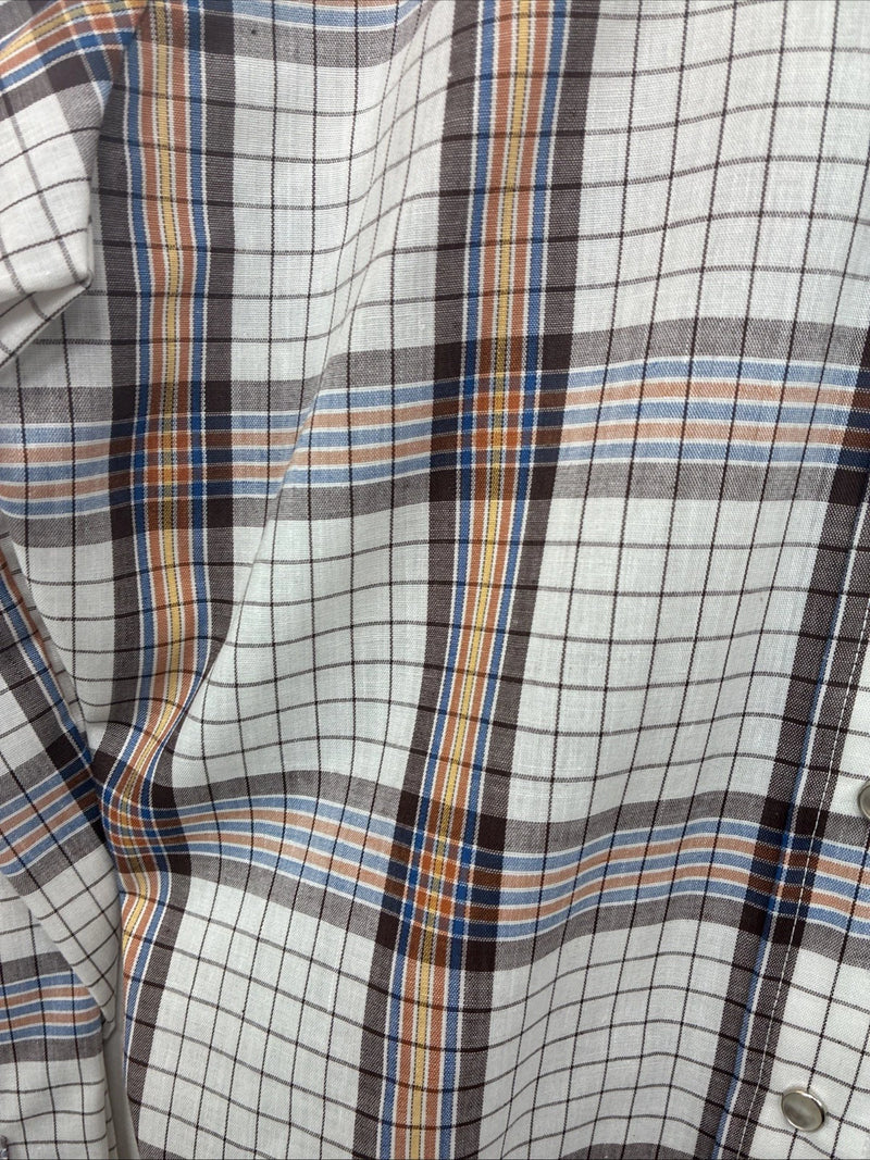 New Women’s Panhandle Slim Brown Plaid Long Sleeve Pearl Snap 8/30 GG-6