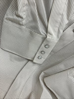 New Men’s White Horse Beige Stripe Long Sleeve Pearl Snap 4XL F-50