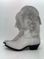 New Women’s White With Fringe Capezio Cowboy Boots. L 697 8 M. 16-47