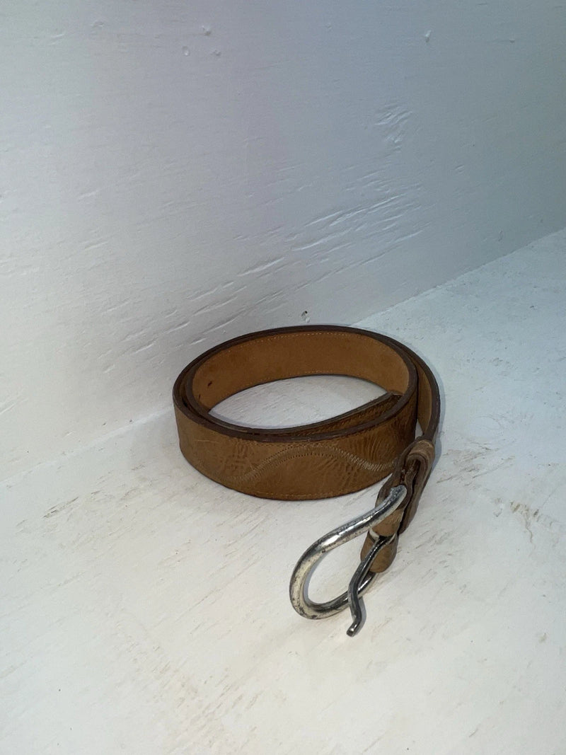 New Brown Genuine Leather Stitched 34” Belt #6988/23 Z-118