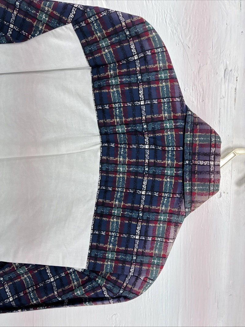 New Men’s Cowboy Threads White Multiple Color Long Sleeve Button Up Medium K-21