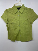 New Women’s Gordon James Green Short Sleeve Button Up Small LL-19