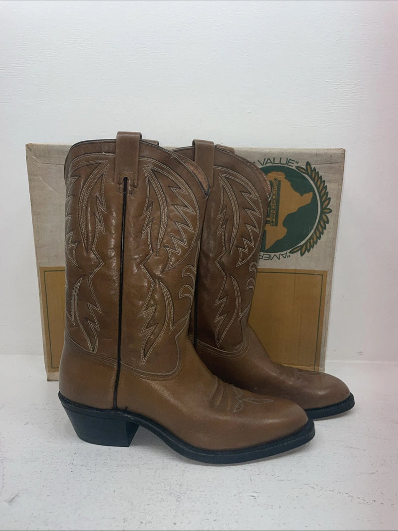 New Men’s Brown Texas Brand Cowboy Boots. M 87 9.5 9 1/2 D. 6-100
