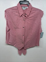 New Women’s Cowboy Threads Pink Short Sleeve Button  Up Size Medium MM-85