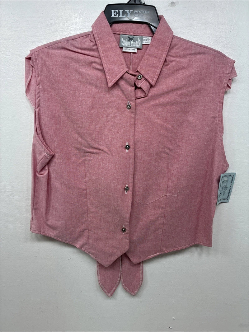 New Women’s Cowboy Threads Pink Short Sleeve Button  Up Size Medium MM-85