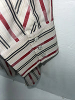 New Men’s Pink Stripped White House Long Sleeve Pearl Snap Shirt. XL S-31