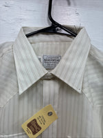 New Men’s California RanchWear  Yellow Strip Long Sleeve Pearl Snap Large M-58