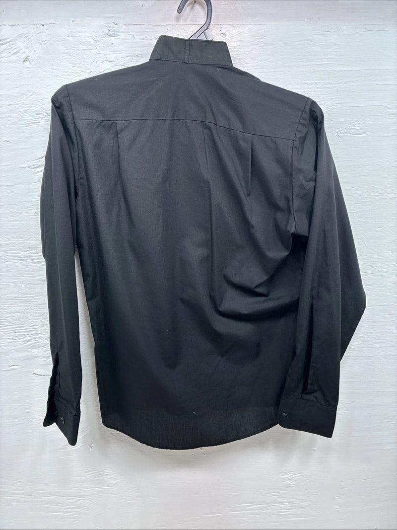 New Hobby Horse Black Long Sleeve Button Up English Shirt Petite Small DD-7