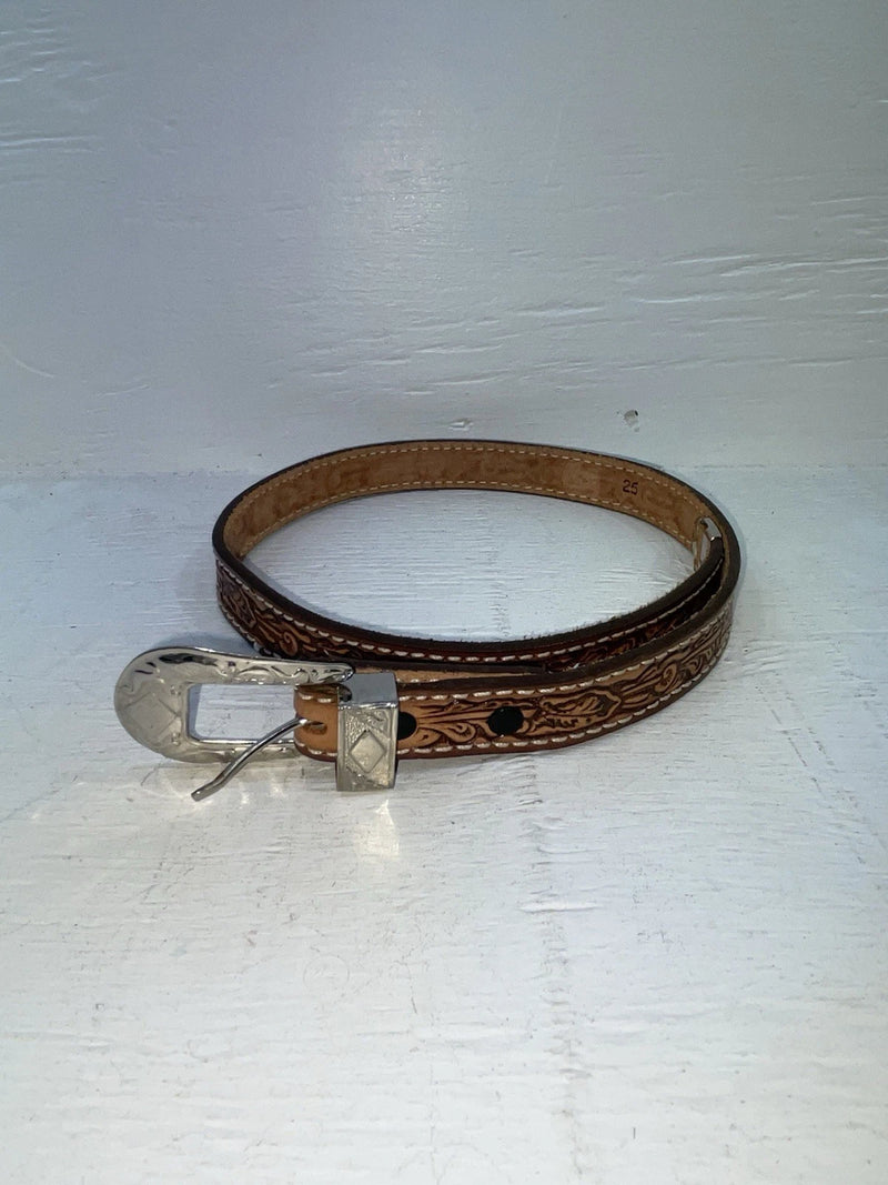 New Brown Genuine Leather Tooled 26” Belt #102 NN-63 