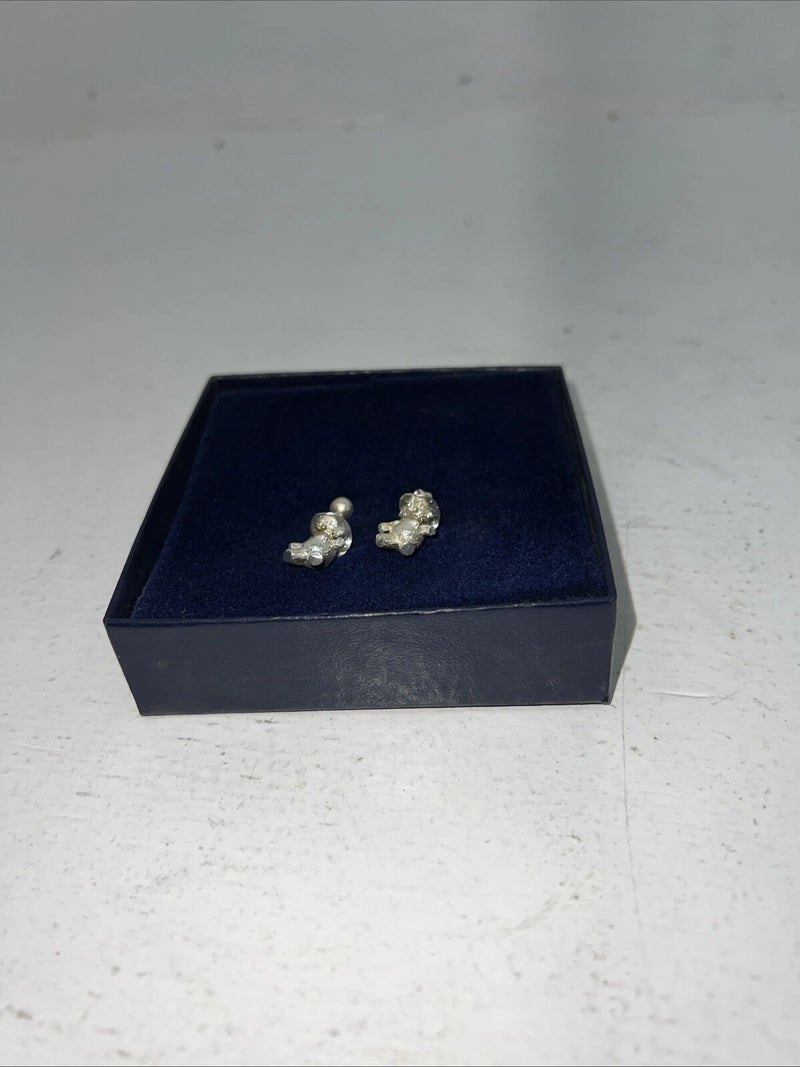 New Women’s Montana Silversmiths Silver Gold Teddy Bear Earrings. ER227 A-39