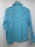 New Women’s Rockmount Blue Polkadot Long Sleeve Pearl Snap Size 32 KK-97