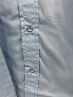 New Men’s ELY Cattleman Blue Short Sleeve Pearl Snap 18.5 X 35 2XL CC-12