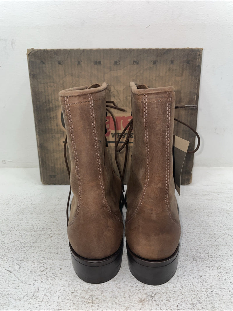New Men’s Brown Lace Up Laredo Cowboy Boots. 1225 7.5 7 1/2 E E. 1-60