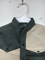 New Kids Cowboy Threads Green Tan Long Sleeve Button Up Size 3 LL-16