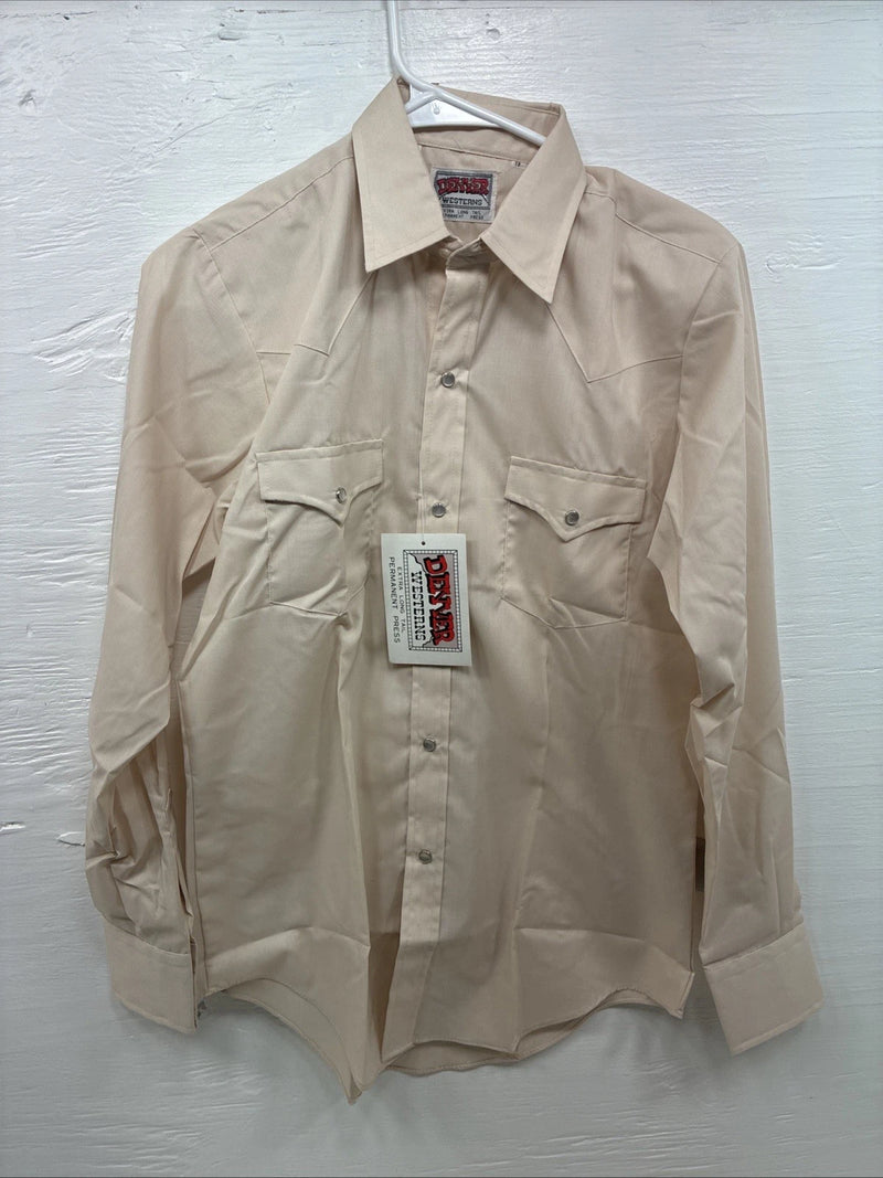New Kids Denver Tan Long Sleeve Pearl Snap Size 18 CC-119