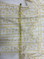 New Women’s Panhandle Slim White Yellow Design Short Sleeve Half Zip 40 YY-109