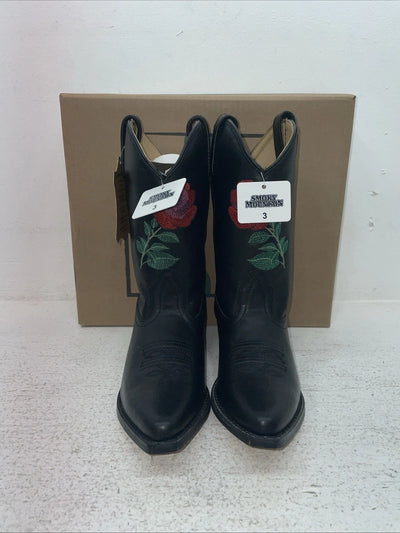 New Youth Black Smoky Mountain Cowboy Boots. 3688 C 3. 22-16