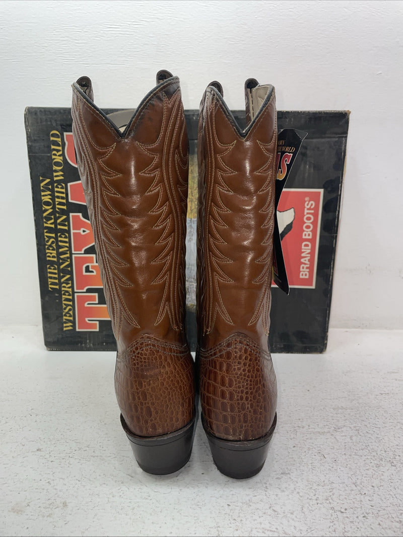 New Men’s Brown Texas Brand Cowboy Boots. 5084 9 D. 4-72