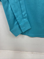 New Women’s Wrangler Blue Design Long Sleeve Button Up Large TT-7