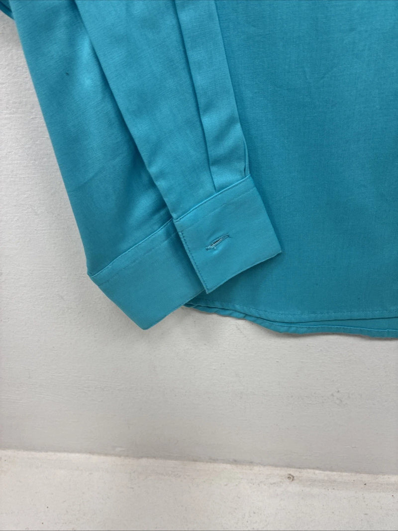 New Women’s Wrangler Blue Design Long Sleeve Button Up Large TT-7