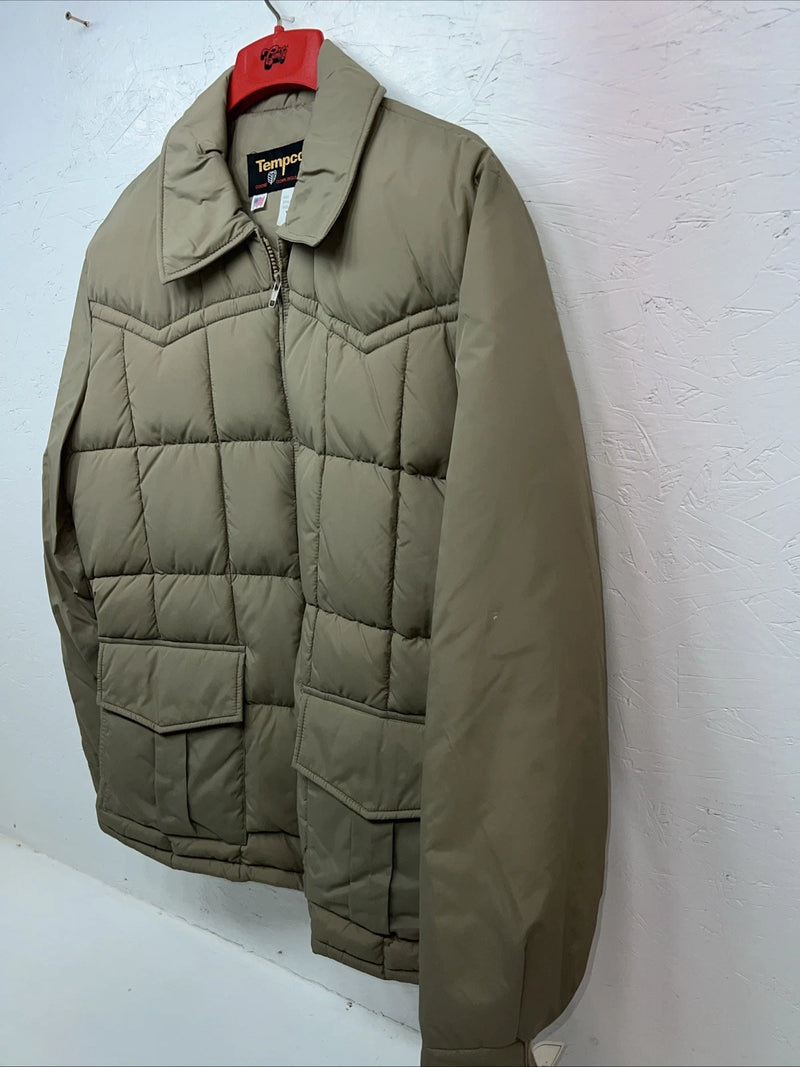 New Women’s Green Tempco Long Puffer Jacket Medium #31387 RR-18