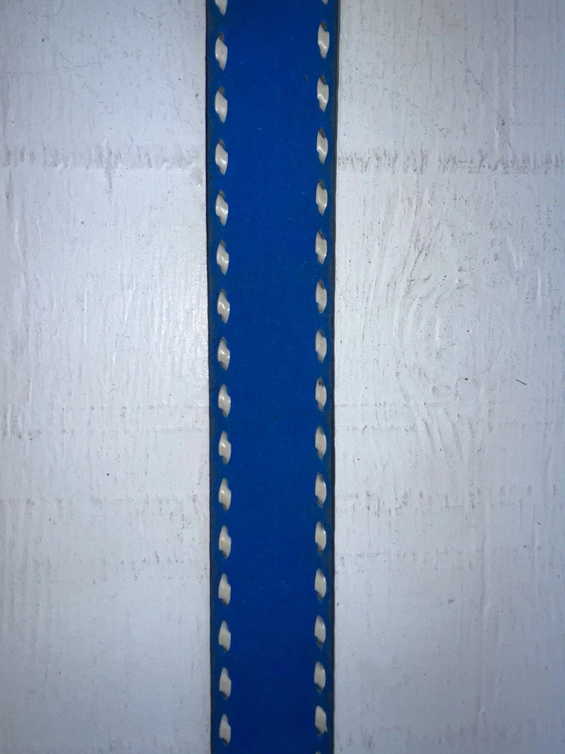 New Blue Genuine Leather Circle Y Weaved 30” Belt #7030 JJ-132