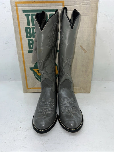 New Women’s Grey Texas Brand Cowboy Boots. L 29 6 M. 20-136