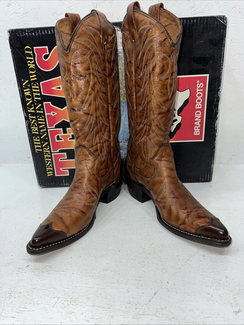 New Women’s Brown Texas Brand Cowboy Boots. M 81 6.5 6 1/2 B. 19-130