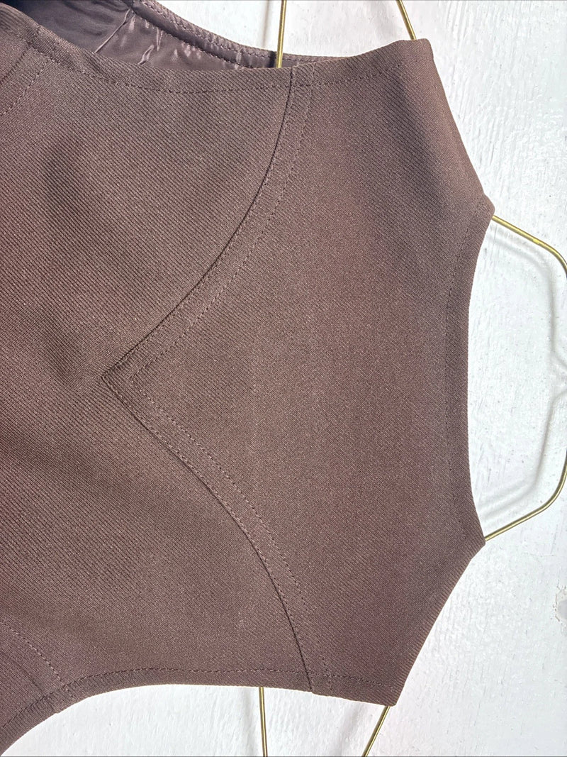 New Women’s Dickson Jenkins Brown Button Up Vest Size 6 TT-116