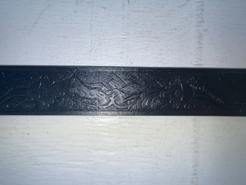 New Black Genuine Leather Hired Hand Tooled 44” Belt #N2611001 NN-101