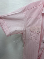 New Men’s Panhandle Slim Pink Stripe Short Sleeve Peal Snap 17 XL R-75