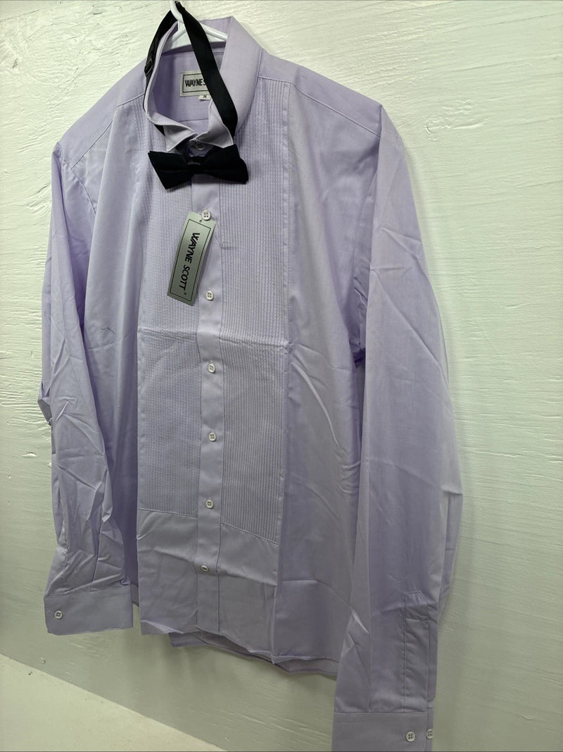 New Wayne Scott Purple Long Sleeve Bottom Up English Shirt Medium X-95