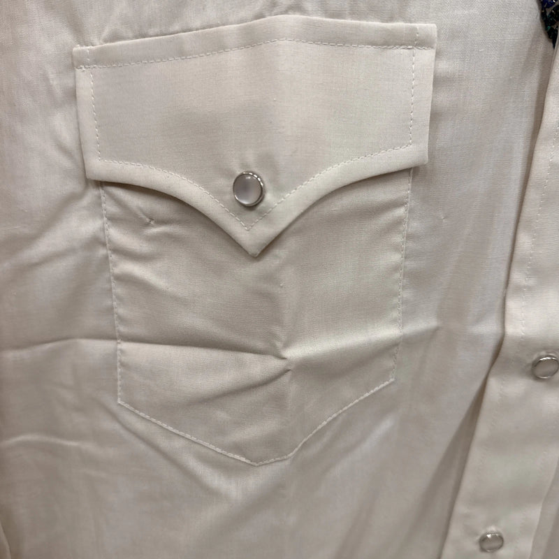 New Men’s Champion Western Cream Long sleeve pearl snap 15 X 34 medium B-74
