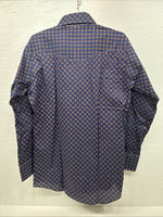 New Men’s Stockman Navy Blue Designed Long Sleeve Pearl Snap 15 Medium H-71