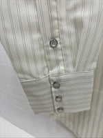 New Men’s California RanchWear Yellow Stripe Long Sleeve Pearl Snap Large M-31
