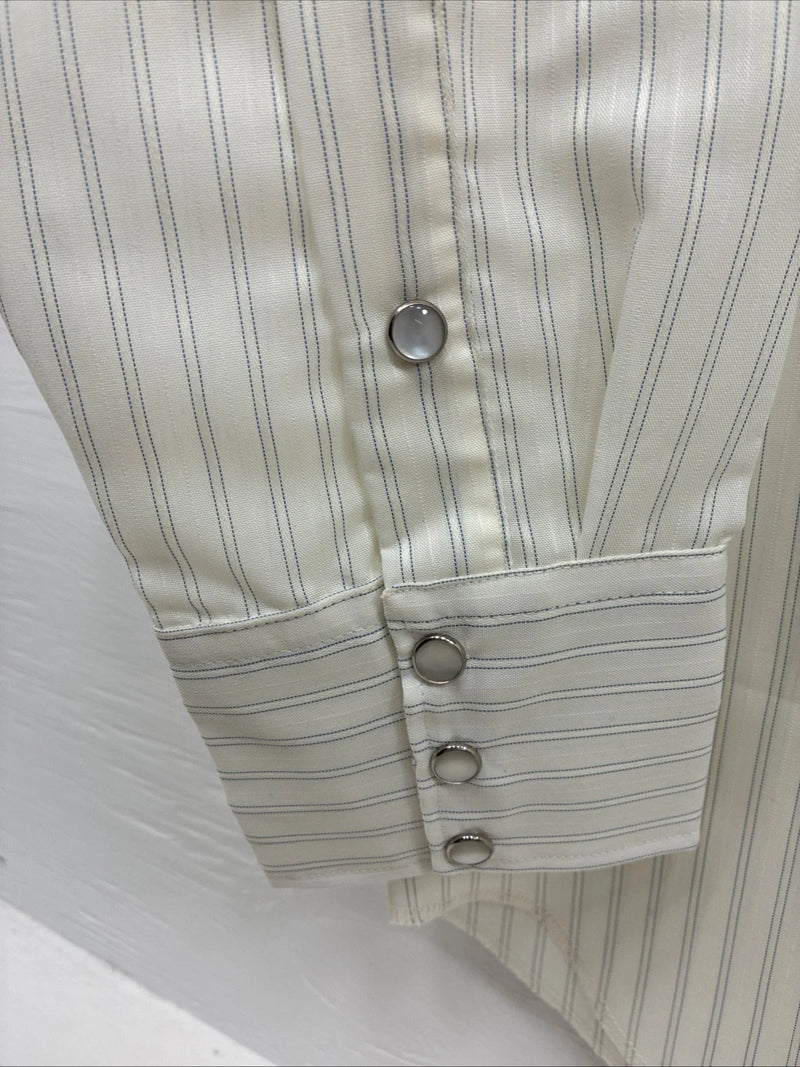 New Men’s California RanchWear Yellow Stripe Long Sleeve Pearl Snap Large M-31