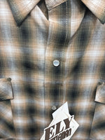 New Men’s ELY Cattleman Yellow Flannel Short Sleeve Pearl Snap 4XL F-51