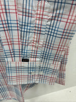New Men’s ELY Cattleman White Multicolor Plaid Long Sleeve Button Up XL R-52